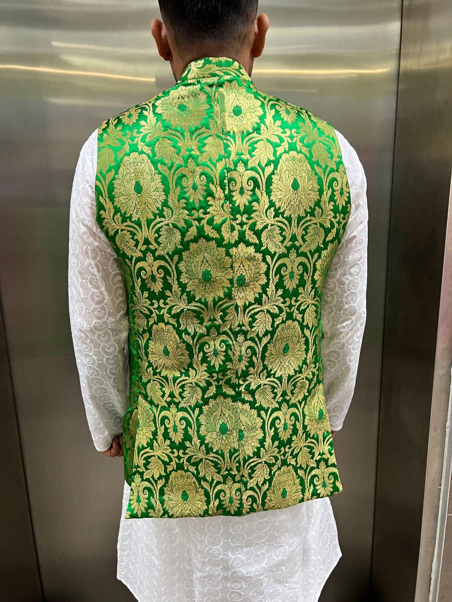 Parrotgreen Nehru Jacket - Boutique Nepal