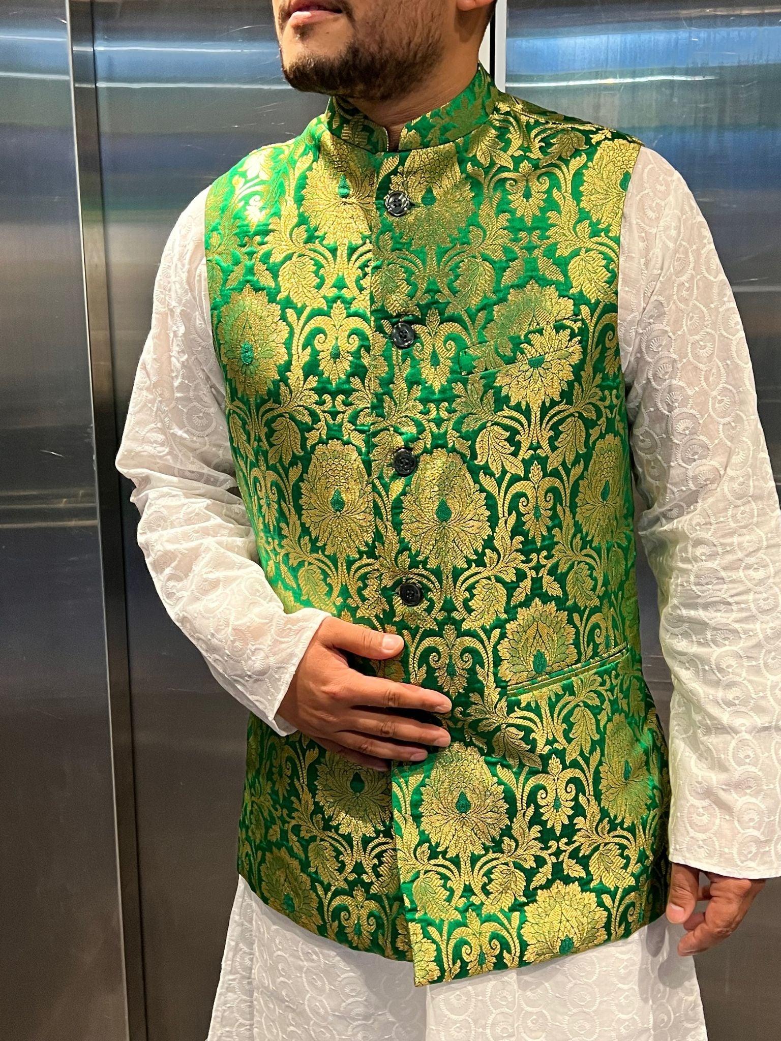 Parrotgreen Nehru Jacket - Boutique Nepal Au