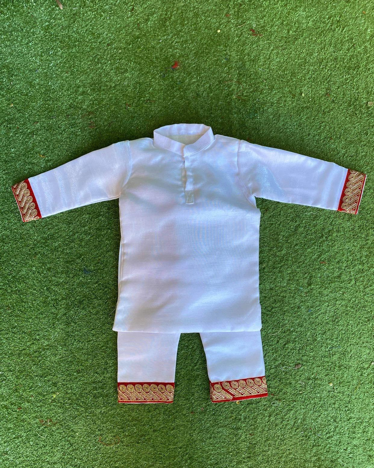 Pasni Baby Boy Handwork Coat Set In Maroon - Boutique Nepal Au