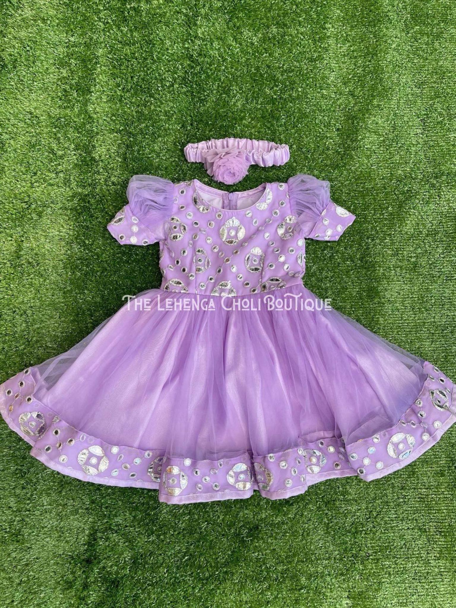 Pasni Dress For Baby Girls In Mirror Work - Boutique Nepal Au