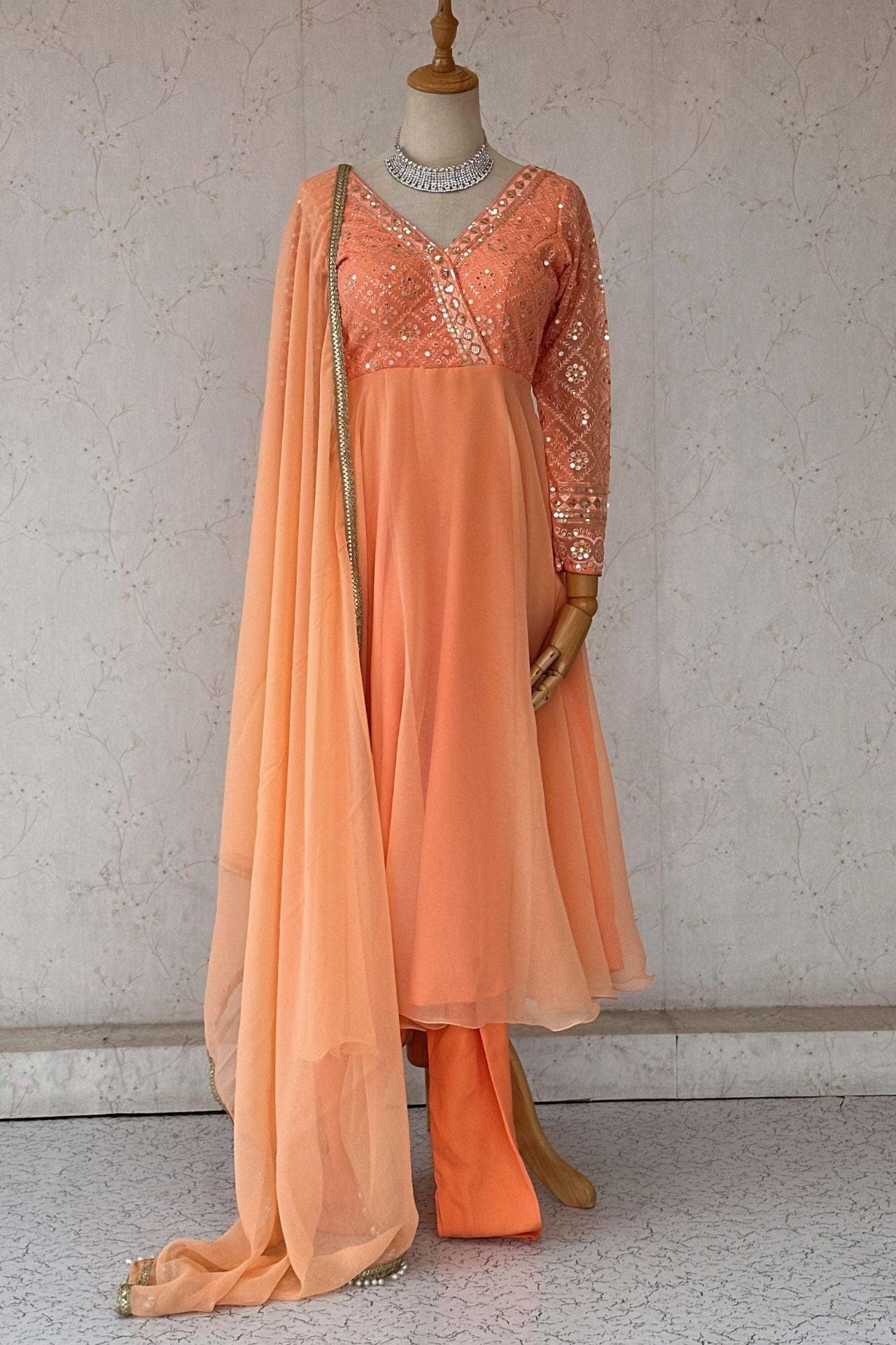 Peach Anarkali Suit Set - Boutique Nepal