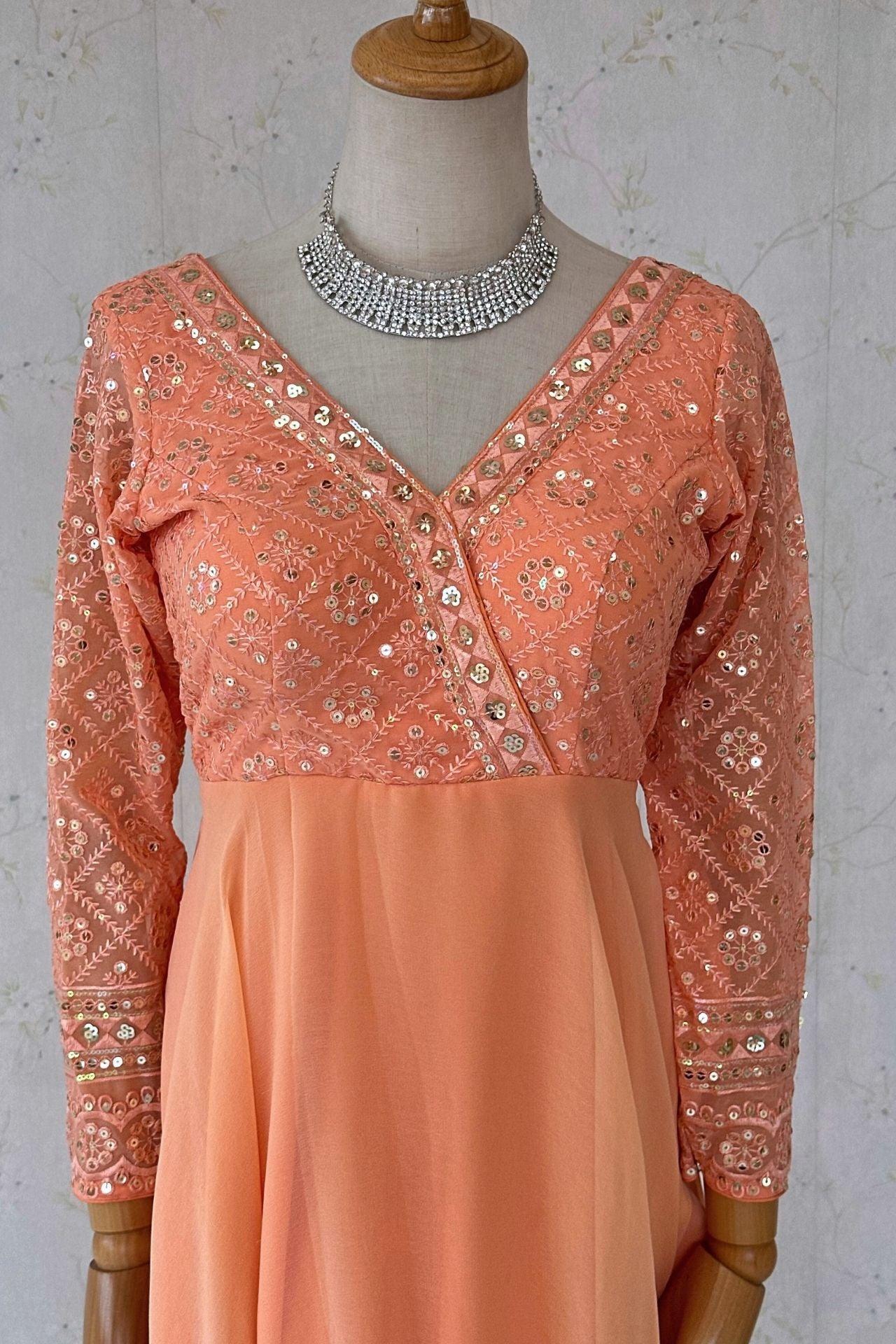 Peach Anarkali Suit Set - Boutique Nepal