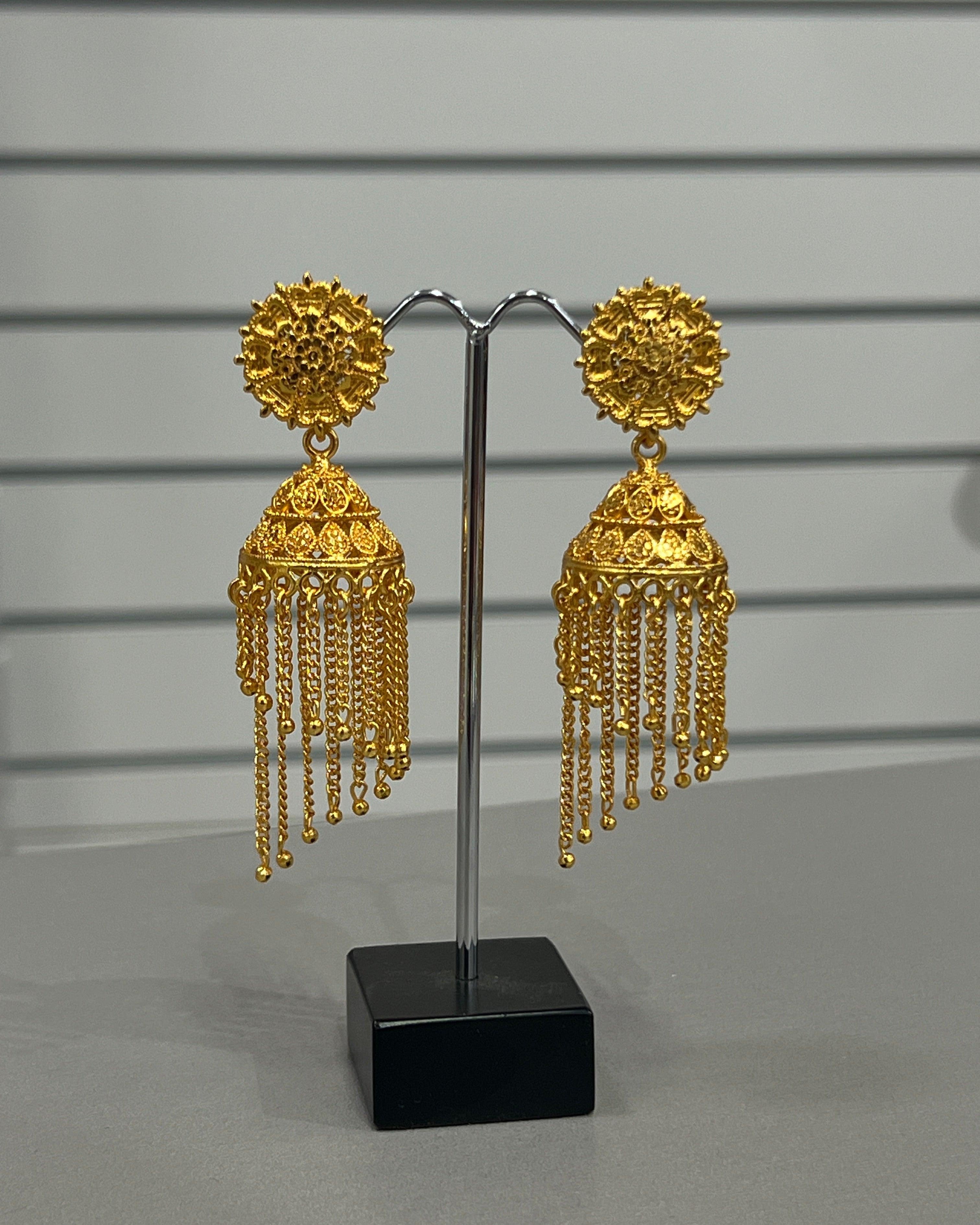 Pinjara Gold Plated Jhumki Earring - Boutique Nepal