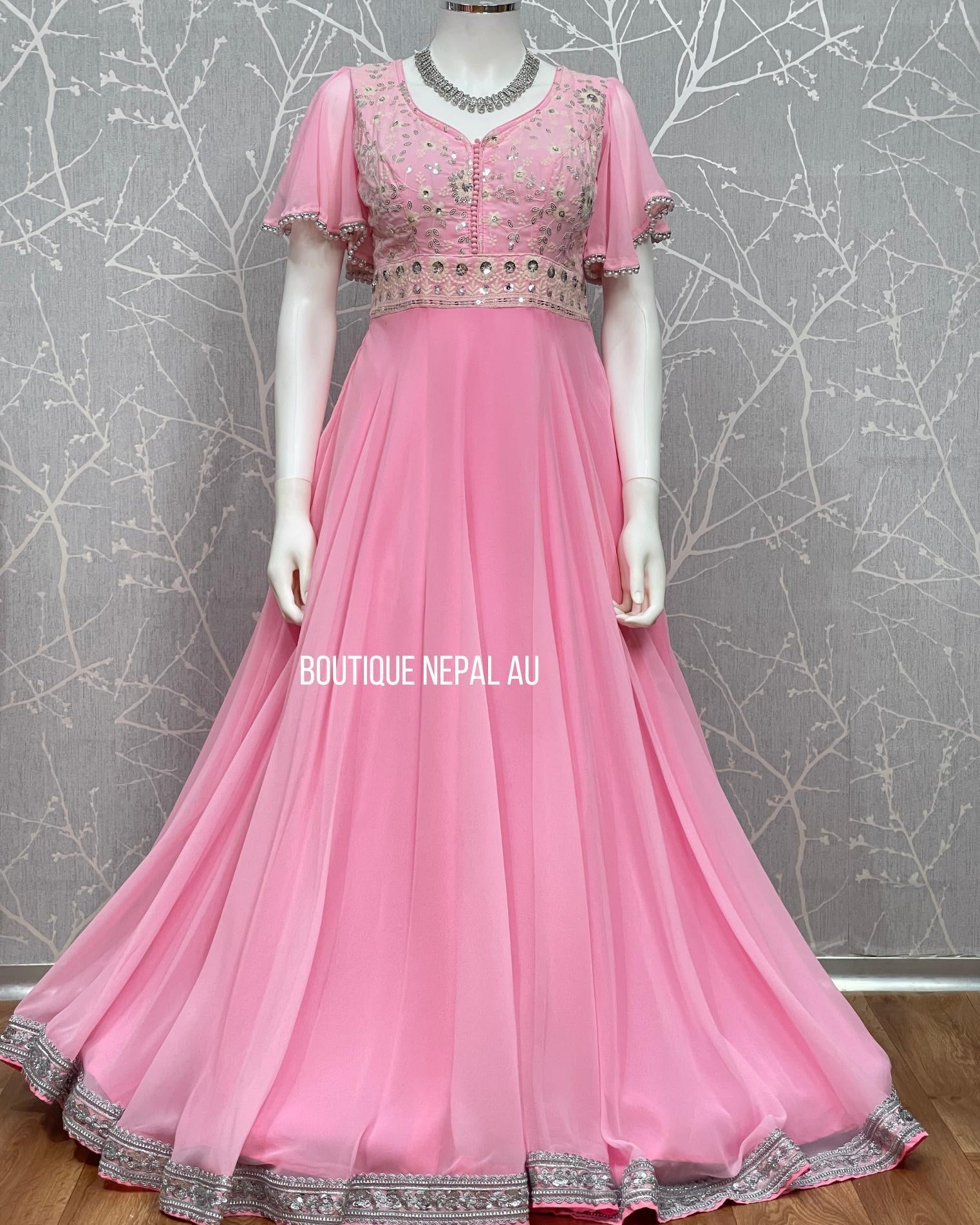Pink Gown - Boutique Nepal Au