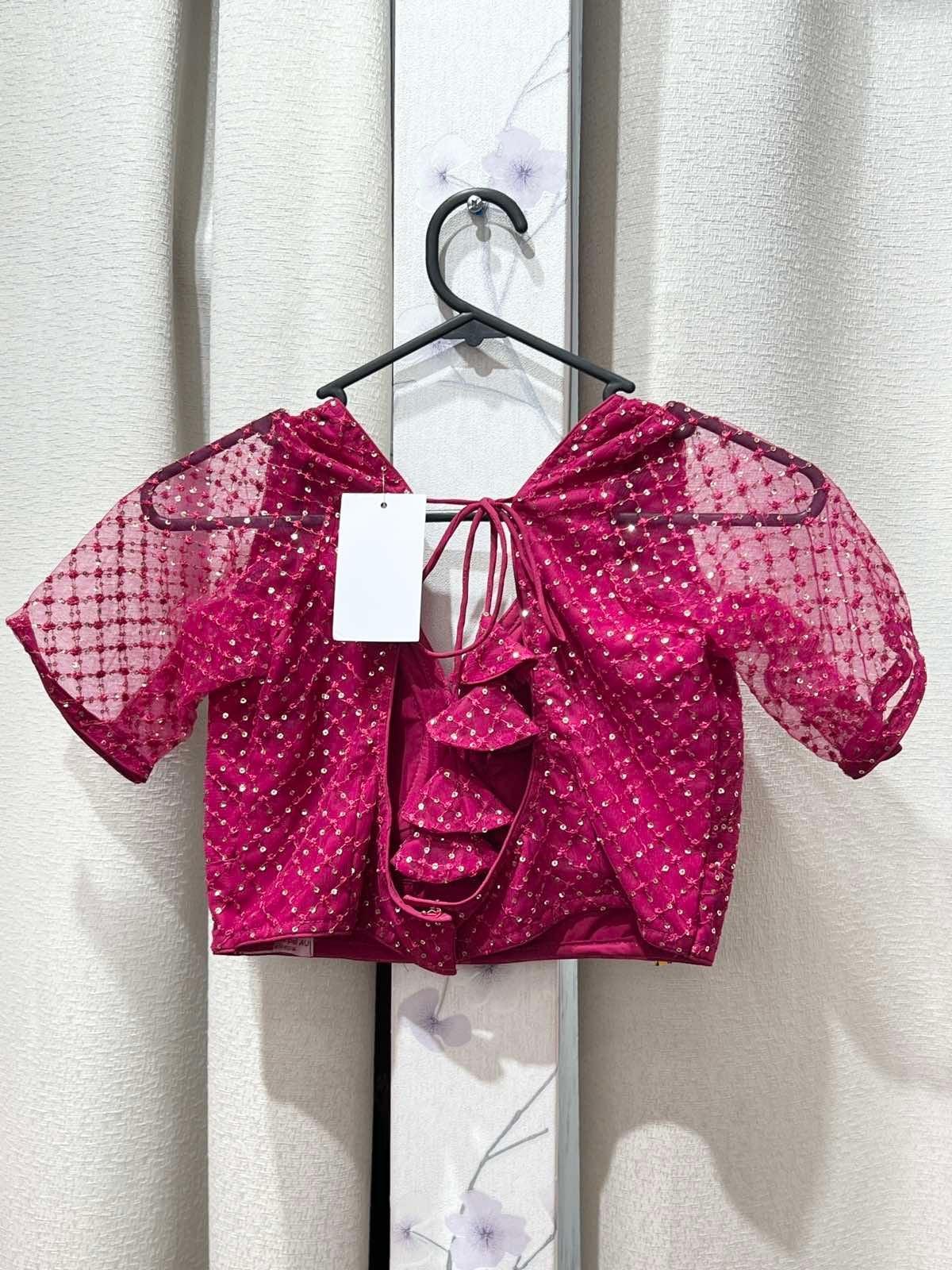 Pink Half Sleeves Blouse - Boutique Nepal
