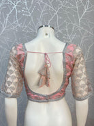 Pink Net Blouse with Silver Embroidery - Boutique Nepal