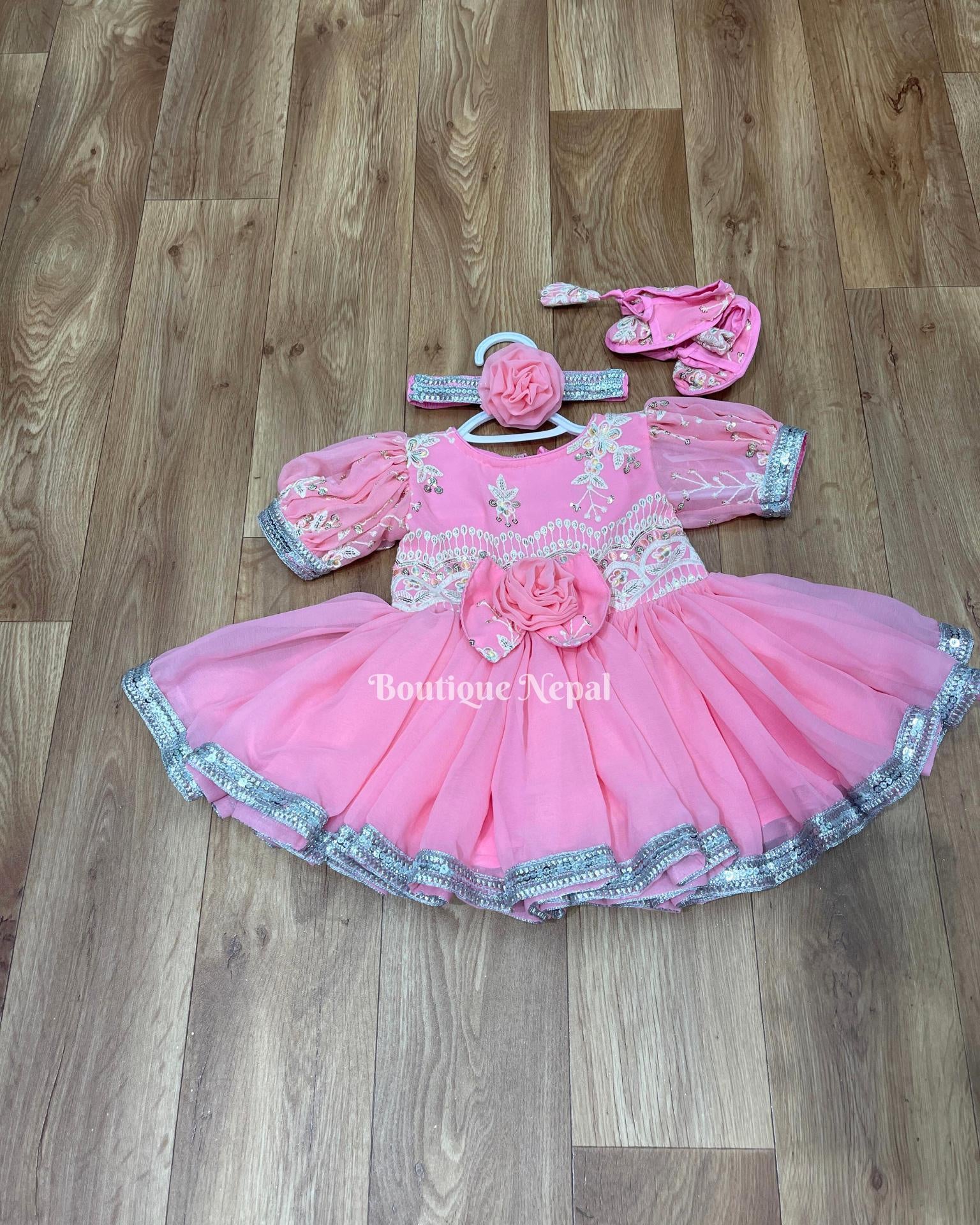 Pink Pasni Dress for Baby Girls