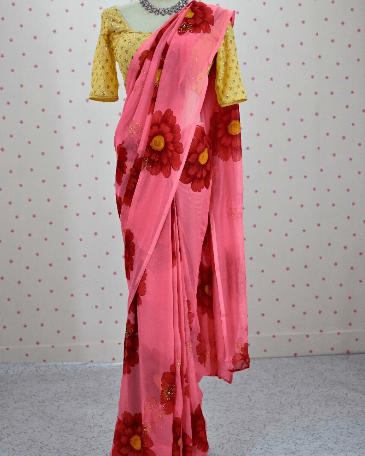 Pink Pre Pleated Saree - Boutique Nepal