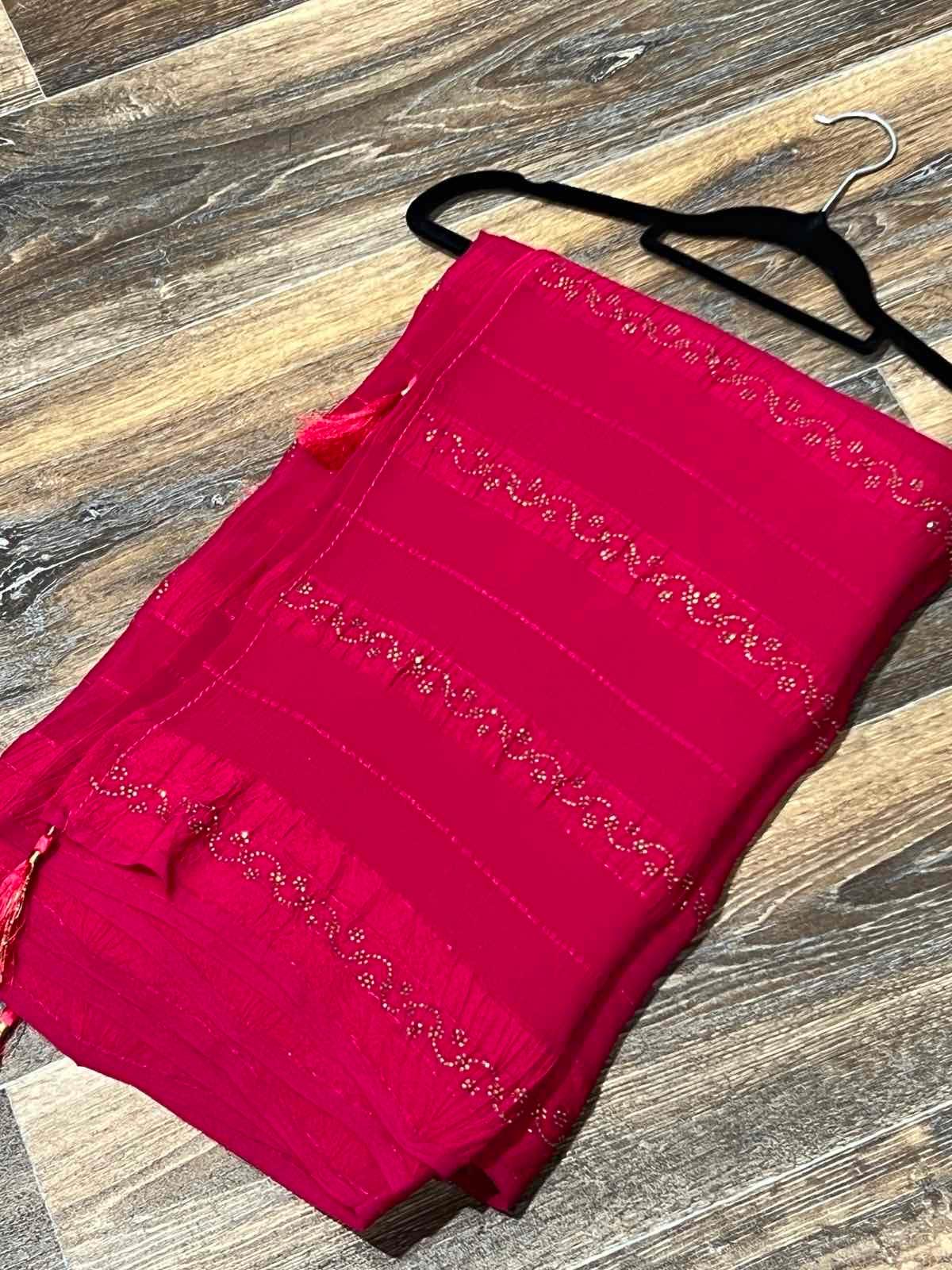 Pink Tiki Design Saree - Boutique Nepal