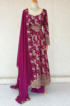 Purple Dolasilk anarkali Set - Boutique Nepal