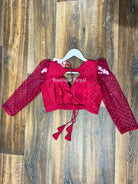 Purple Full Sleeve Sequence Blouse - Boutique Nepal Au