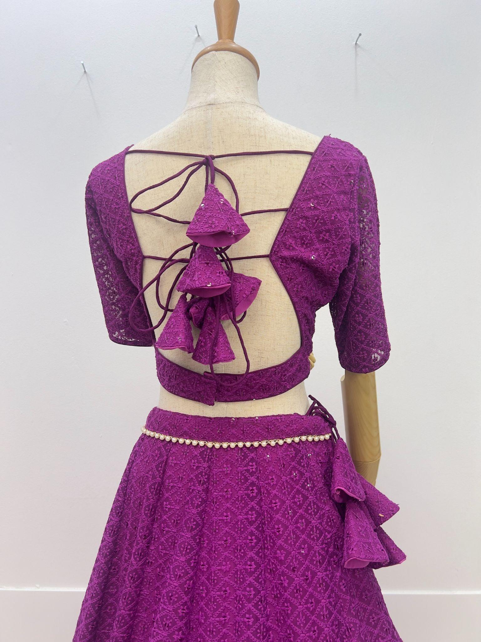 Purple Georgette Lehenga Set - Boutique Nepal