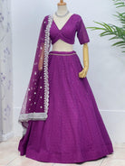 Purple Georgette Lehenga Set - Boutique Nepal