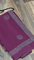 Purple Georgette Saree - Boutique Nepal Australia 
