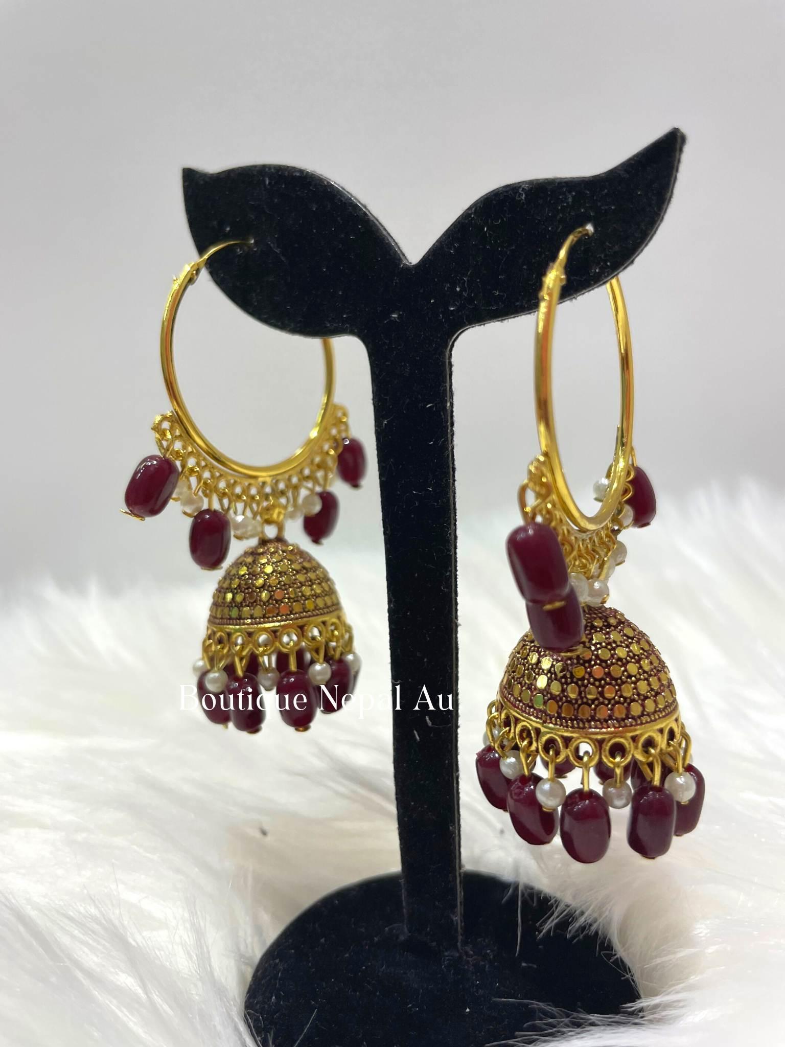 Purple Jhumki - Boutique Nepal Au