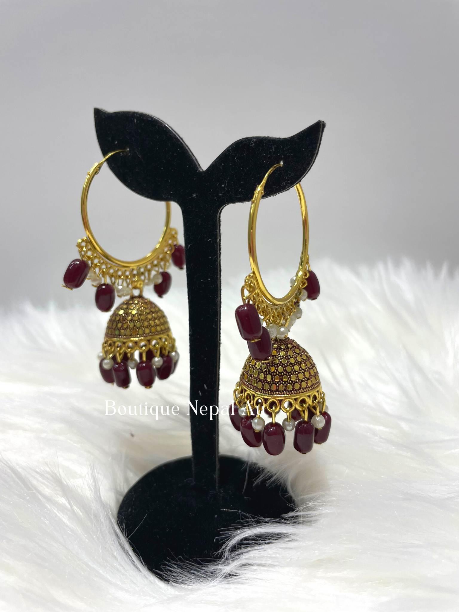 Purple Jhumki - Boutique Nepal Au