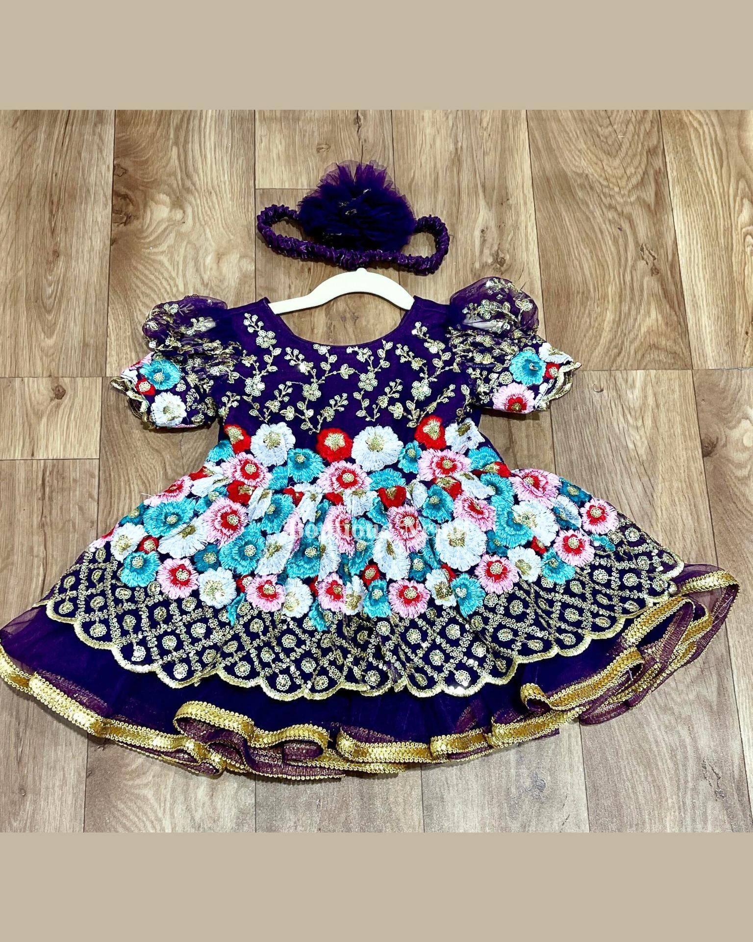 Purple Pasni Dress for Baby Girls - Boutique Nepal Au