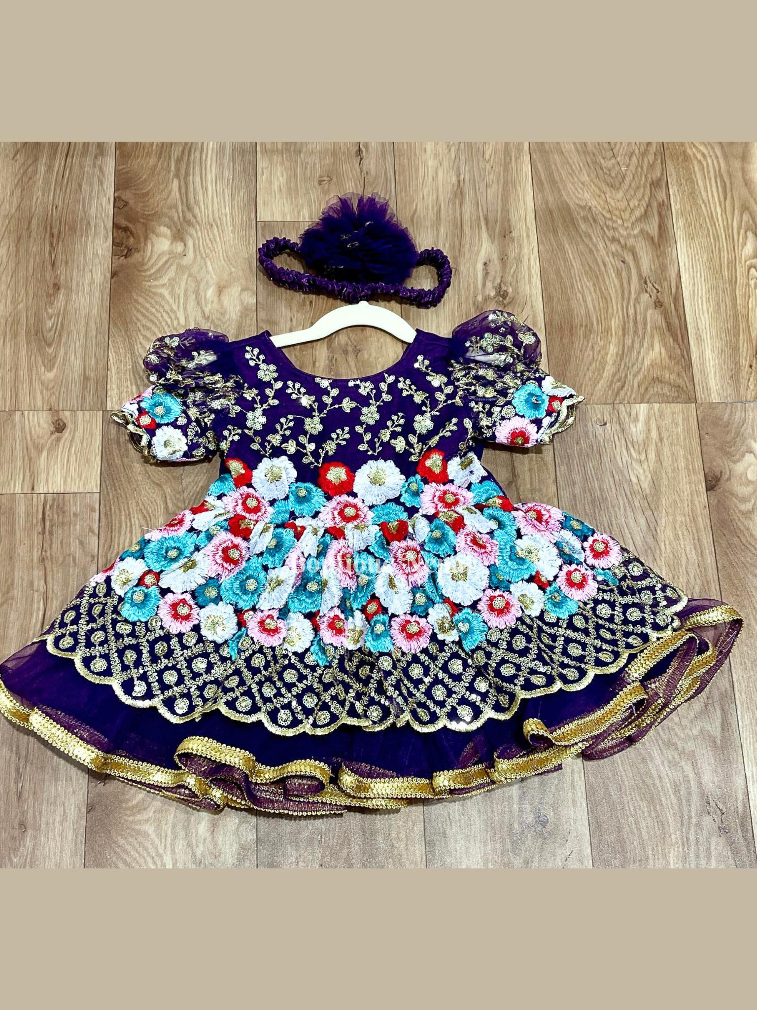 Purple Pasni Dress for Baby Girls - Boutique Nepal