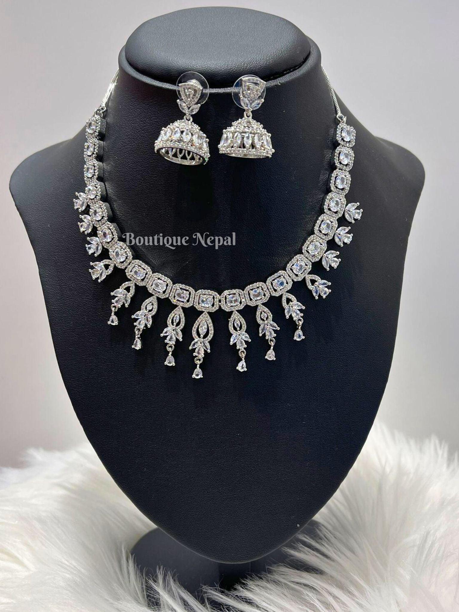 Shops american diamond choker set