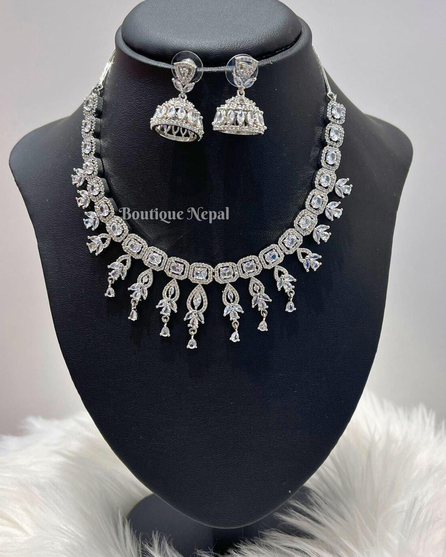 Rani American Diamond Necklace Set - Boutique Nepal Au