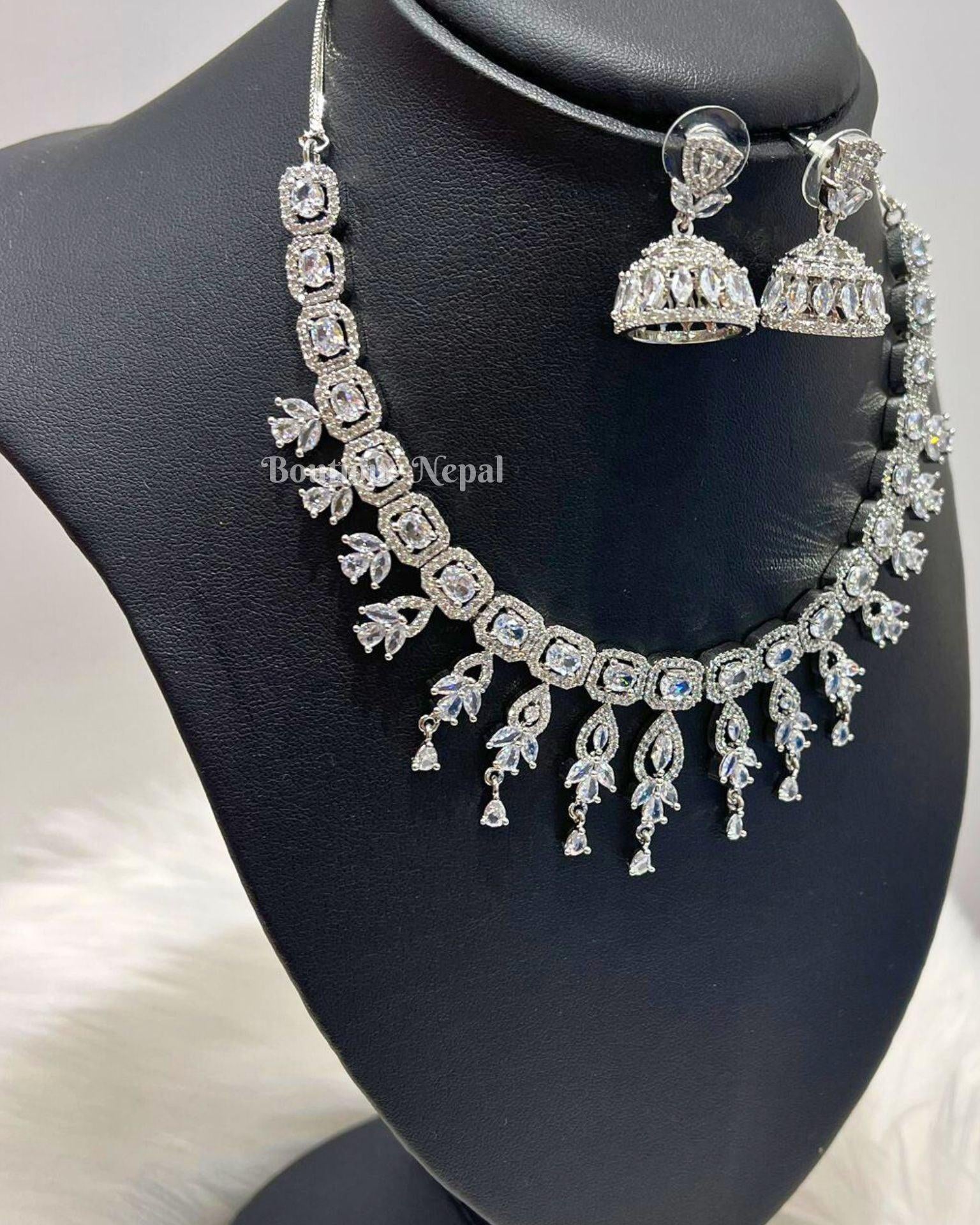 Rani American Diamond Necklace Set - Boutique Nepal Au
