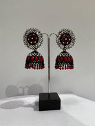 Red Black Jhumki Earring - Boutique Nepal