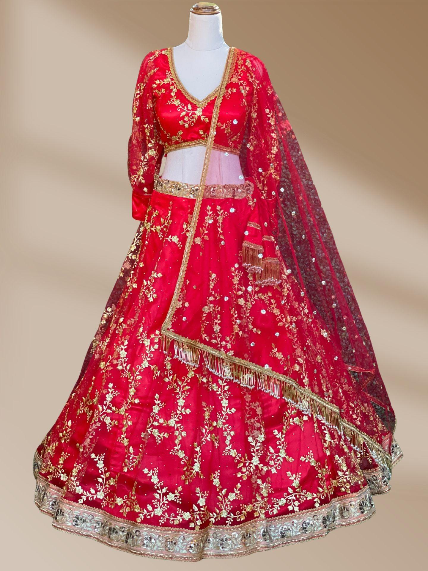 Red Bridal Lehenga Set - Boutique Nepal