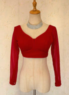 Red Georgette Blouse - Boutique Nepal