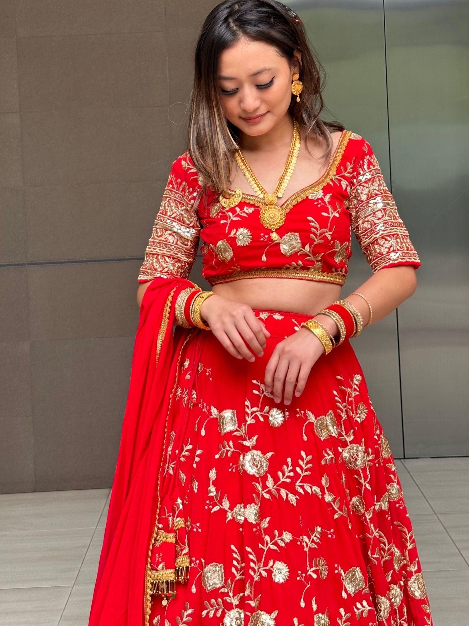 Red Lehenga Set - Boutique Nepal