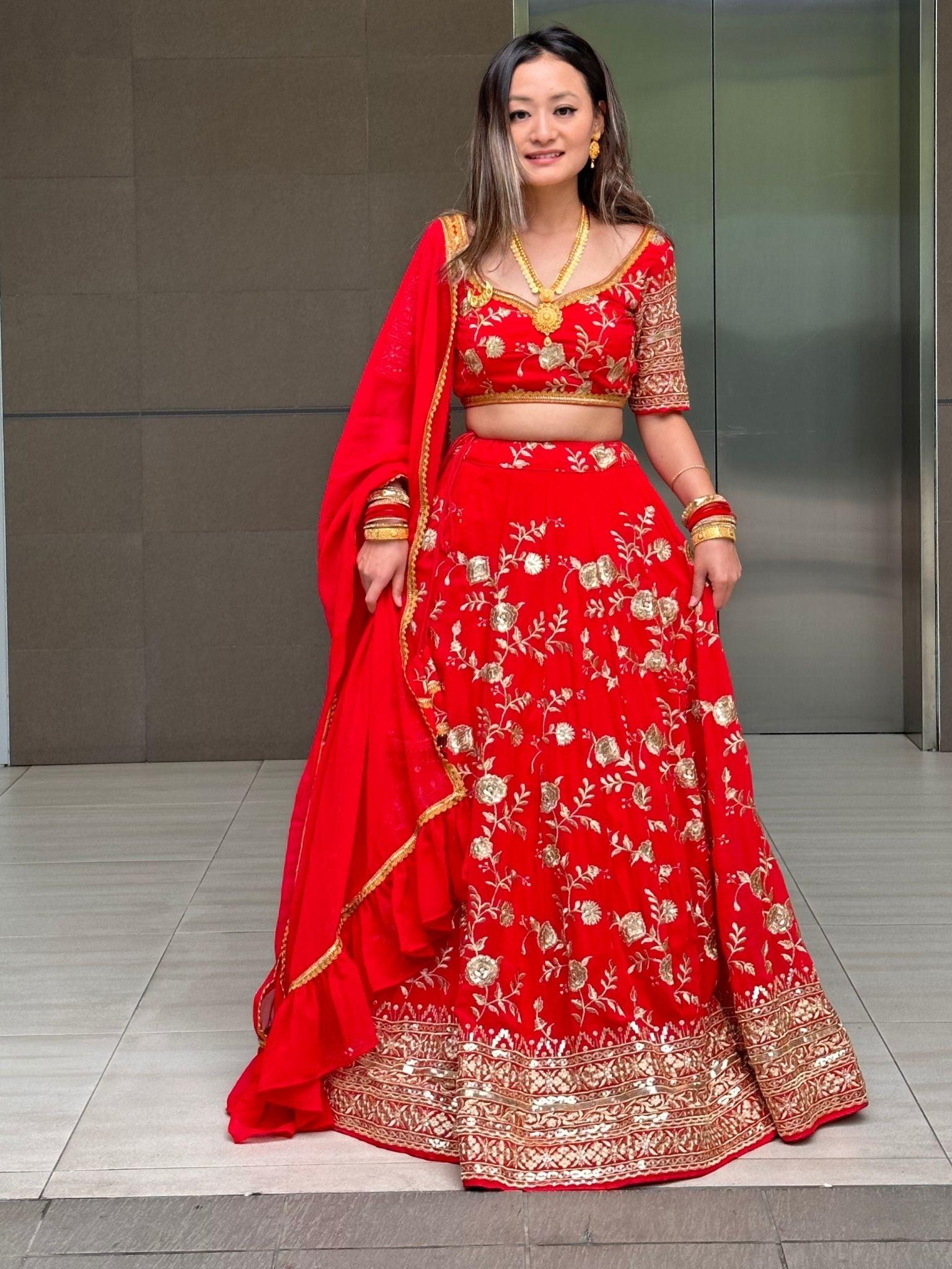 Red Lehenga Set - Boutique Nepal