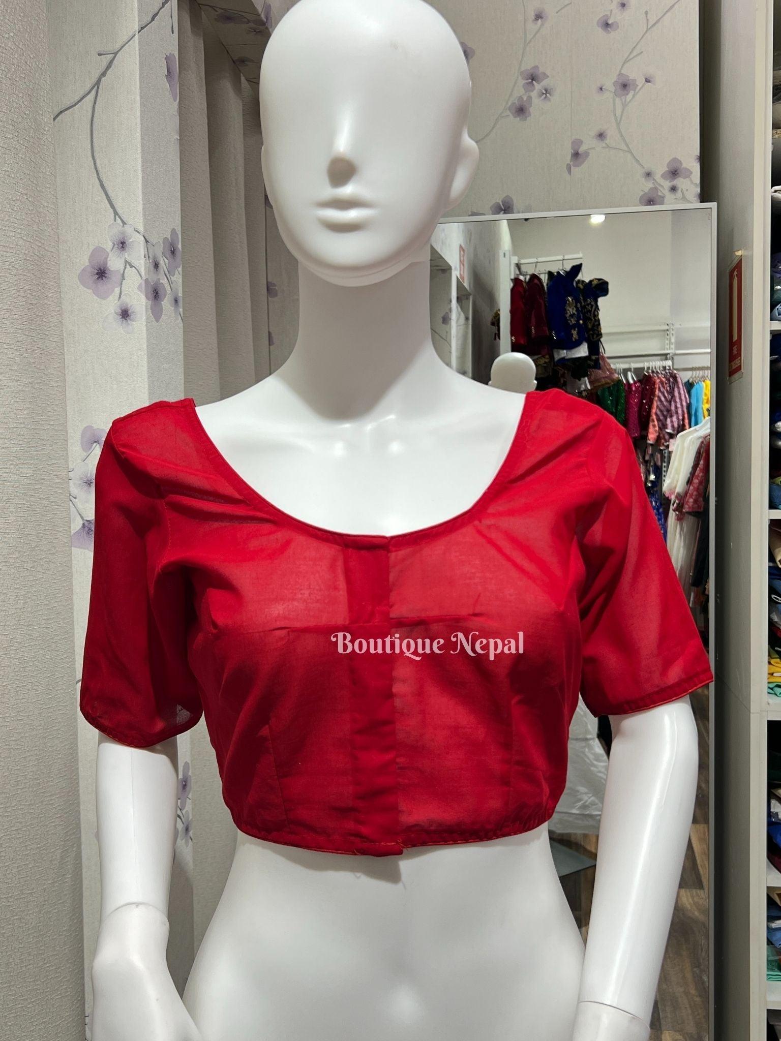 Red Rubia Blouse - Boutique Nepal Australia 