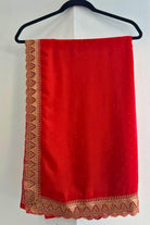 Red Saree With Zari Work - Boutique Nepal