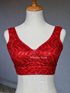 Red Sleeveless Blouse - Boutique Nepal