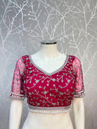 Royal Pink Net Blouse - Boutique Nepal