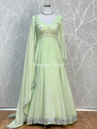 Sage Green Long sleeve Gown - Boutique Nepal