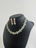 Sea Green - Gold American Diamond Necklace Set - Boutique Nepal Australia 
