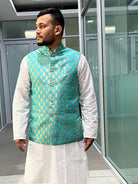 Sea Green Nehru Jacket - Boutique Nepal Au