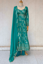 Seagreen Dola Silk Anarkali Set - Boutique Nepal