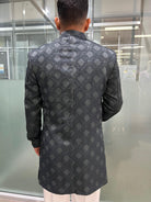 Sherwani And Pants Set In Black - Boutique Nepal