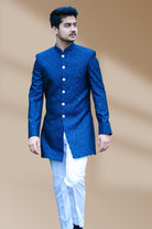 SHERWANI AND PANTS SET In Navyblue - Boutique Nepal