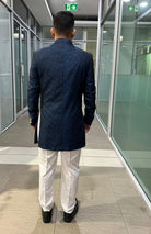 SHERWANI AND PANTS SET In Navyblue - Boutique Nepal