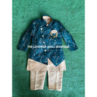 Sherwani Set For Boy In Dark Green - Boutique Nepal Au