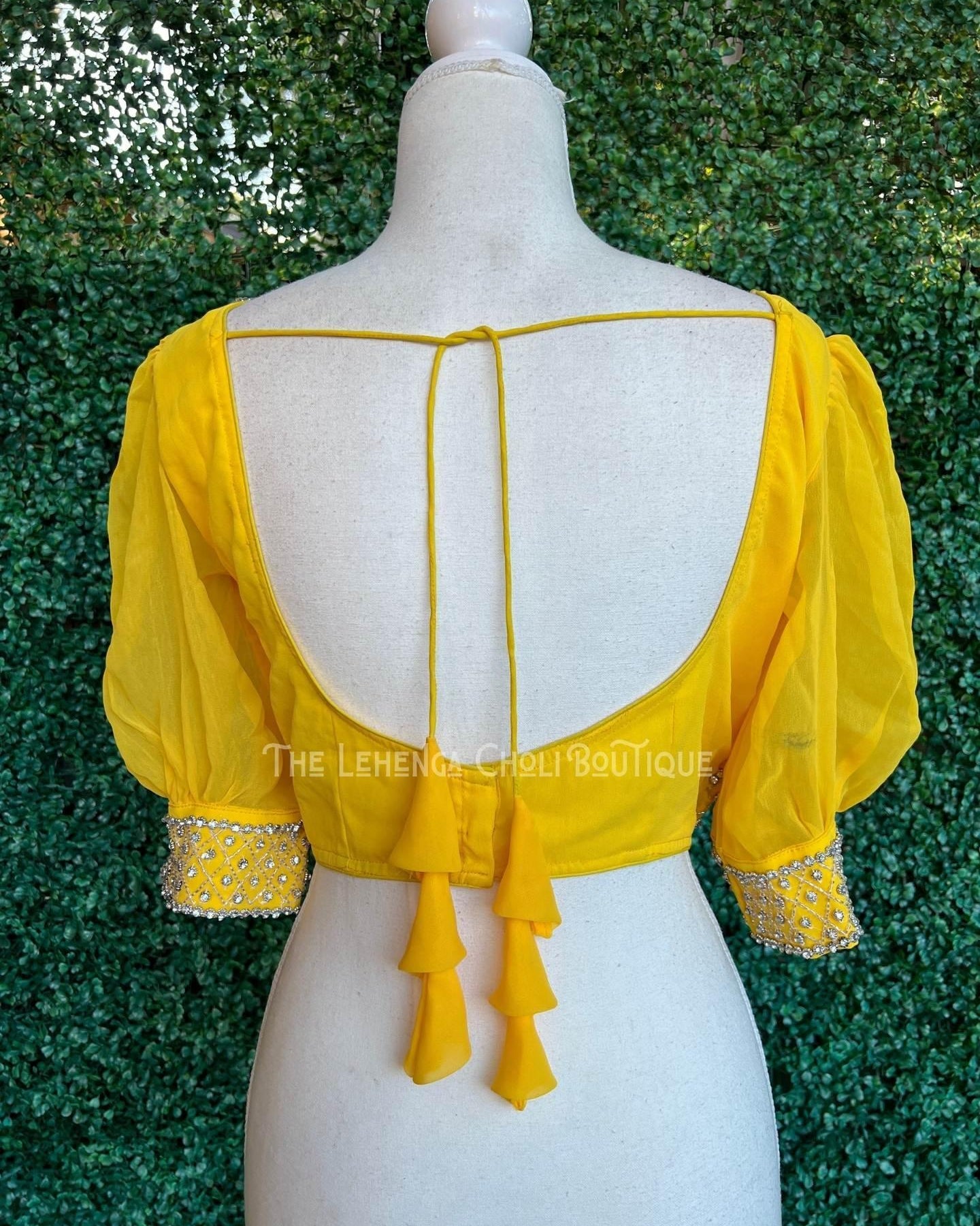 Silver Hand Work Yellow Blouse - Boutique Nepal Au