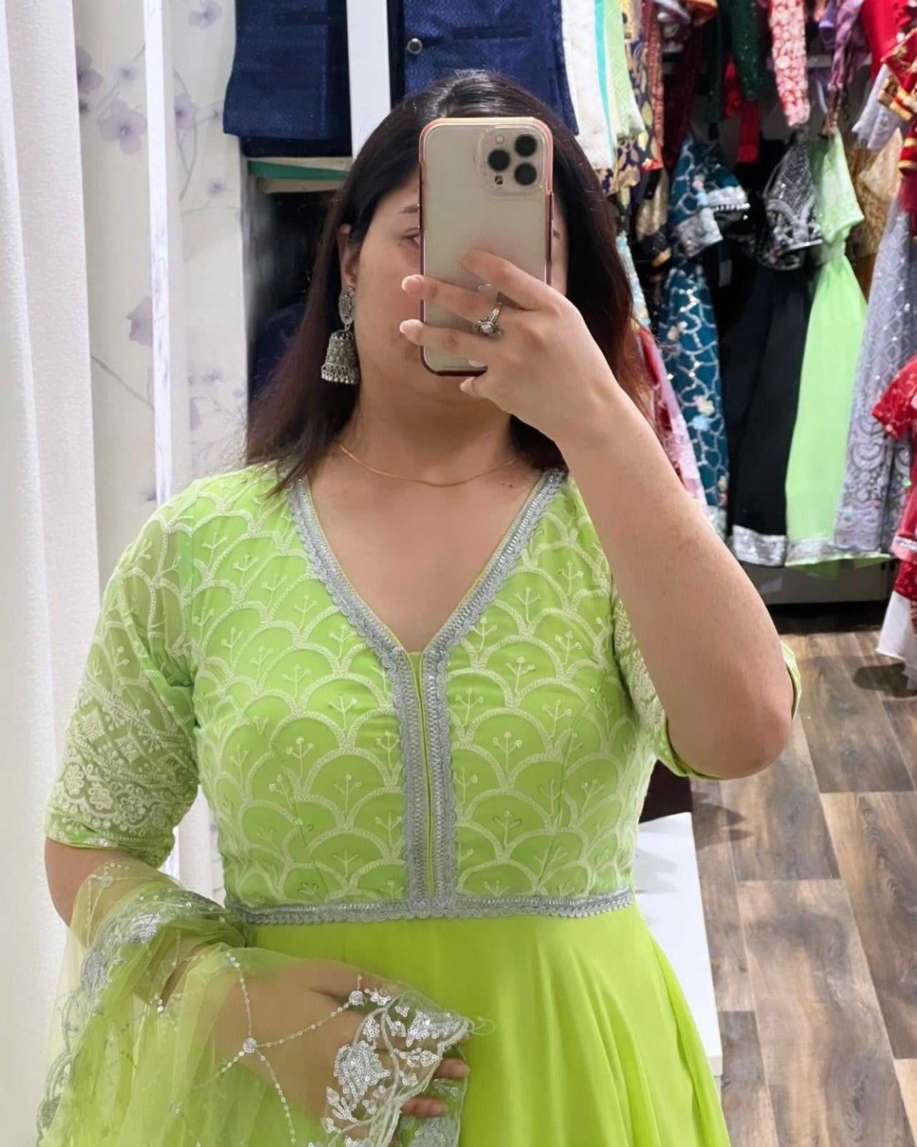 Simple Gown in Light Green - Boutique Nepal