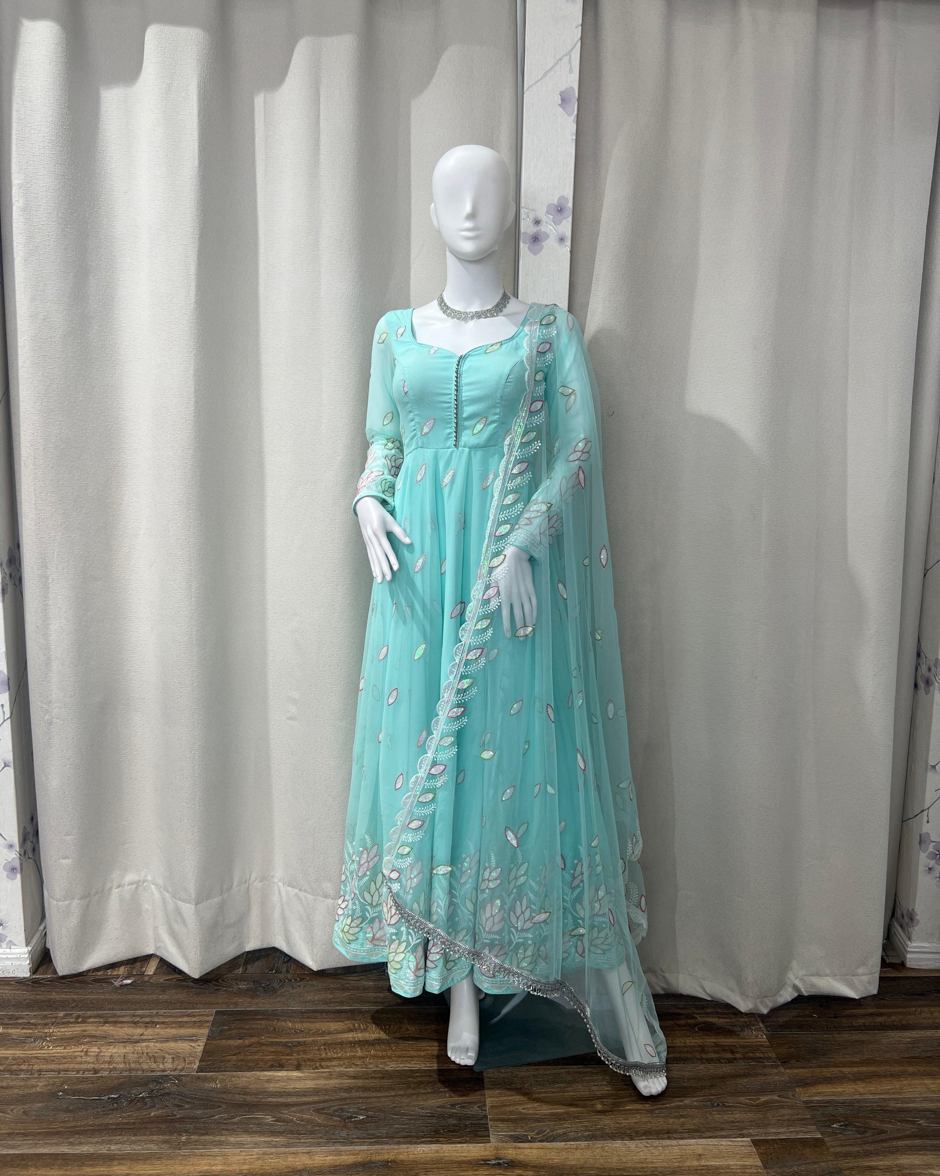 Sky Blue Gown - Boutique Nepal Australia 