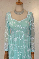 Skyblue Anarkali With Sequence Thread Work - Boutique Nepal