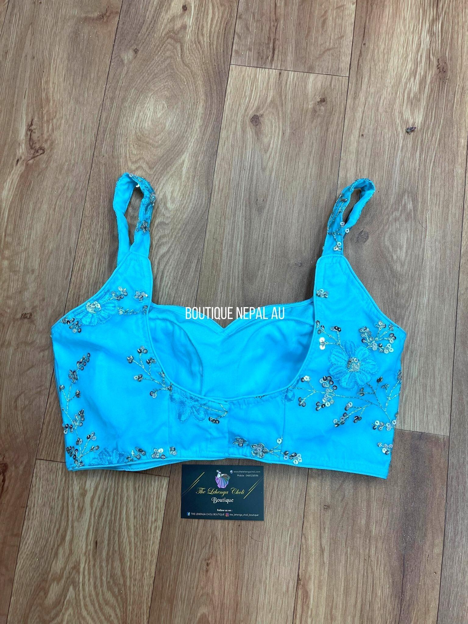 Skyblue Sleeveless Blouse - Boutique Nepal