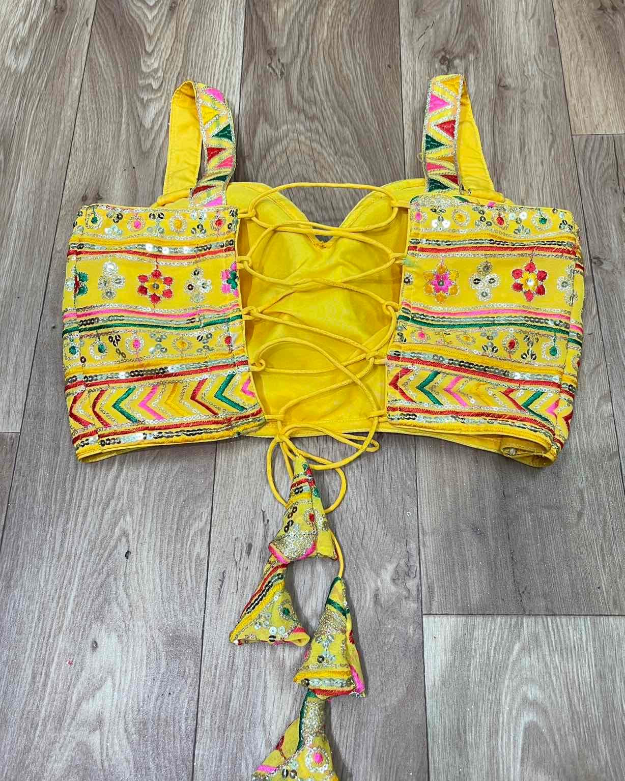 Sleeveless Blouse in Yellow - Boutique Nepal