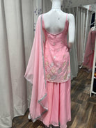 Sleeveless Kurthi Plazo Set in Baby Pink - Boutique Nepal