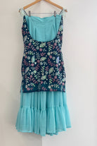 Sleeveless Kurthi Plazo Set In Blue - Boutique Nepal